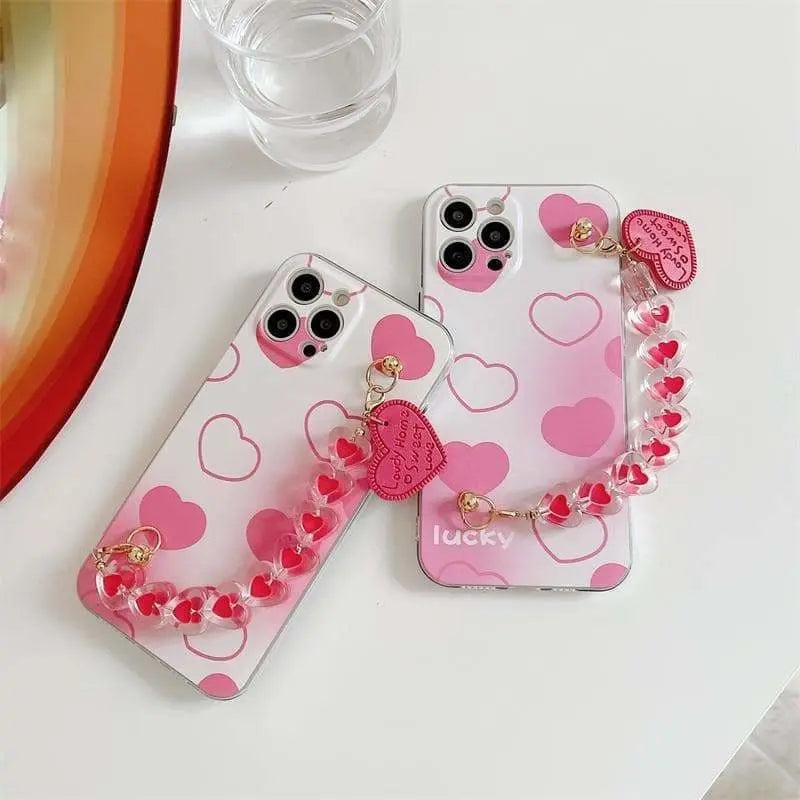 Cute Pink Love Hearts Phone Case Cute iPhone MK16165