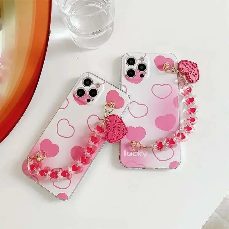 Cute Pink Love Hearts Phone Case Cute iPhone MK16165