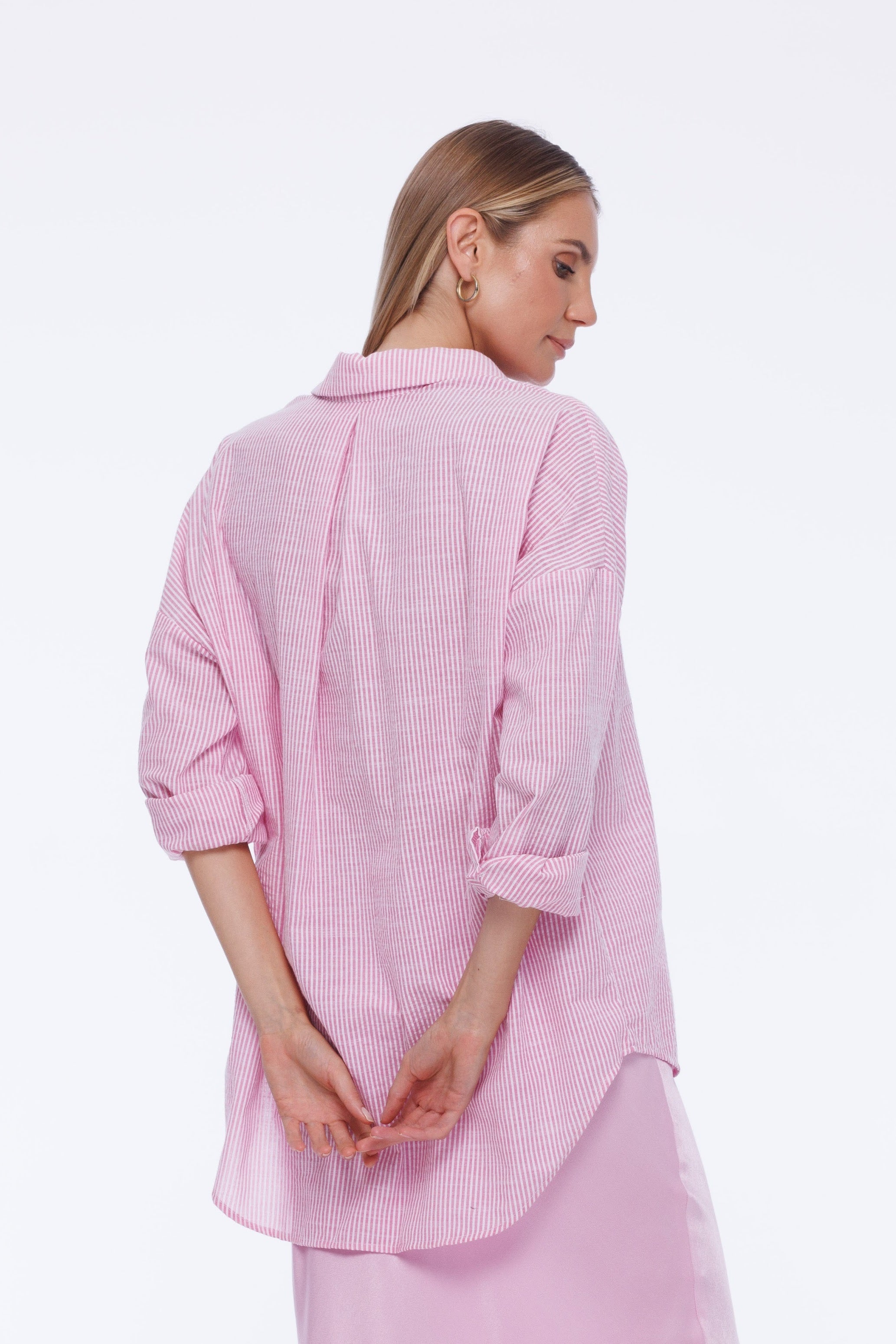 Defiant Shirt - Pink/Ivory Stripe