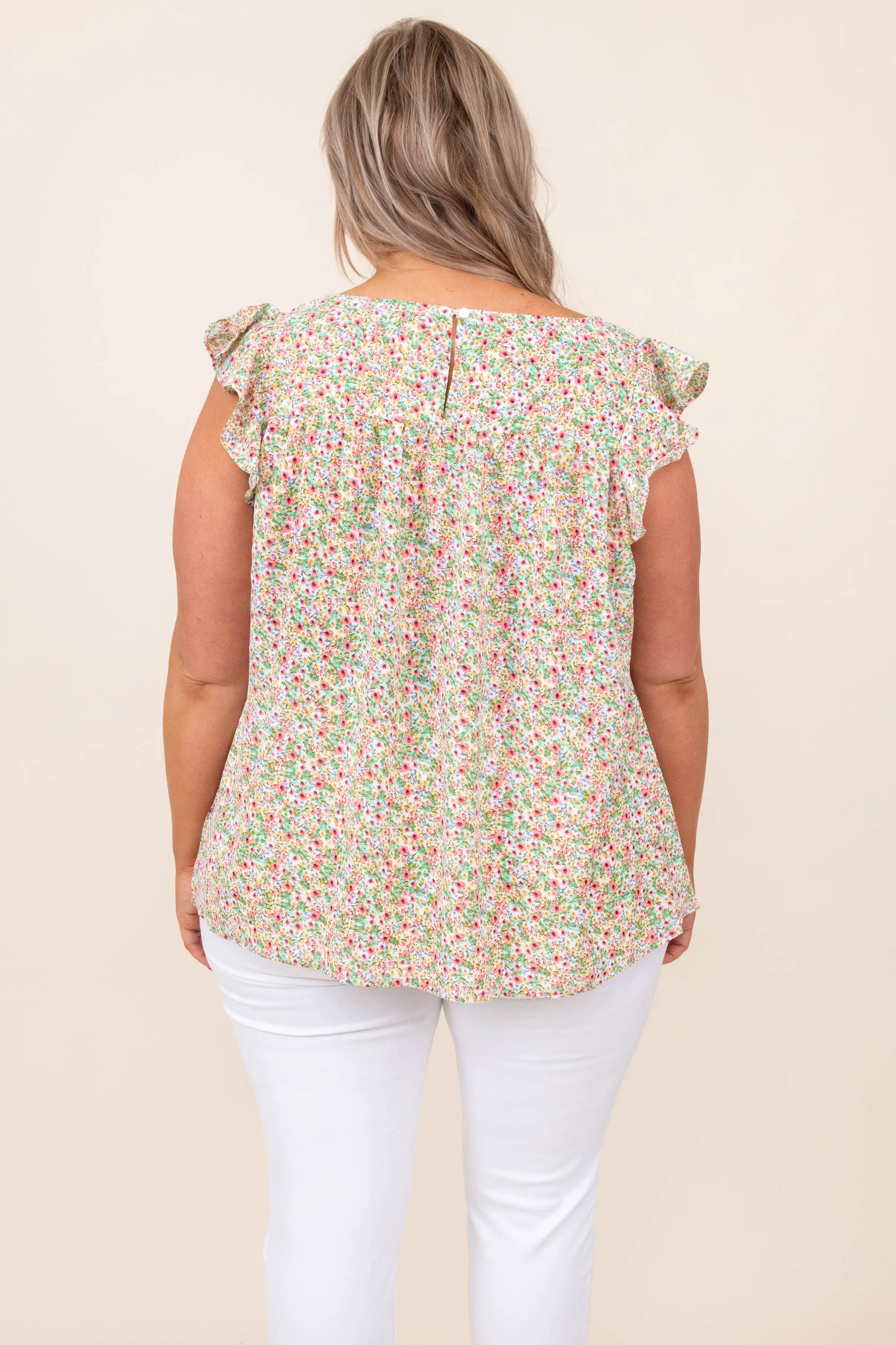 Delightful In Daisies Top, Mint