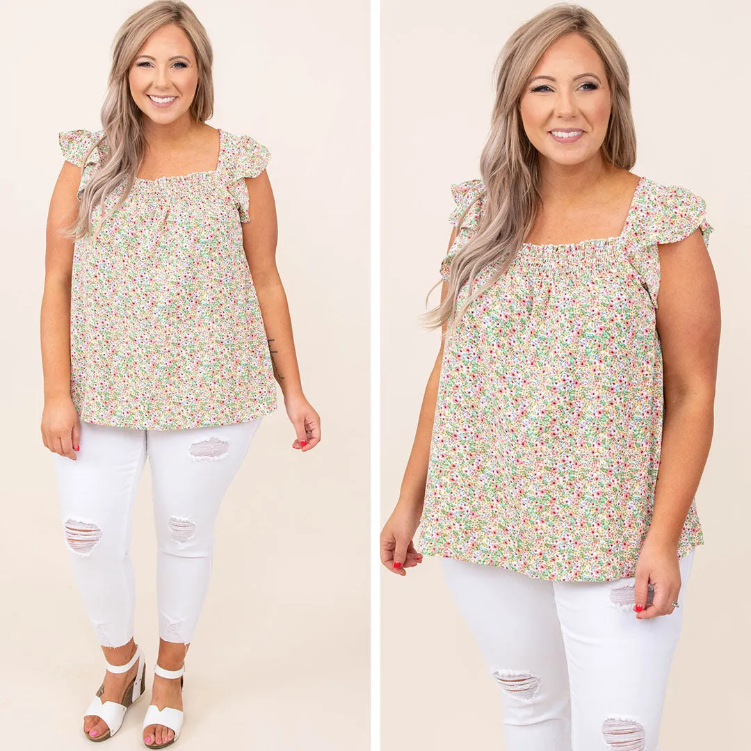 Delightful In Daisies Top, Mint