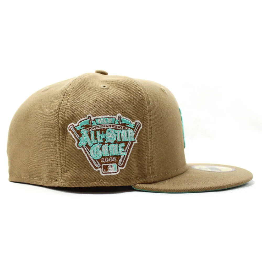 Detroit Tigers 2005 All-Star Game New Era 59Fifty Fitted Hat (Glow in the Dark Khaki Mint Under Brim)