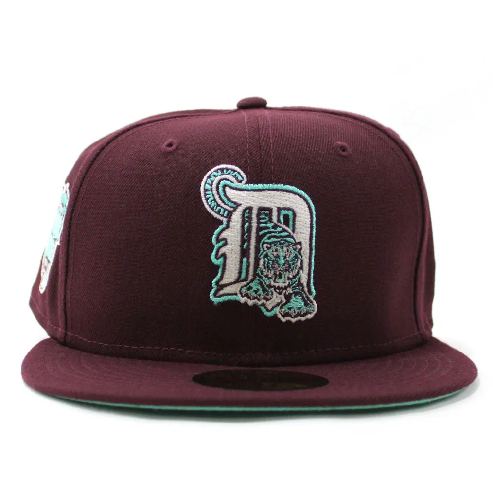 Detroit Tigers 2005 All-Star Game New Era 59Fifty Fitted Hat (Glow in the Dark Maroon Mint Under Brim)