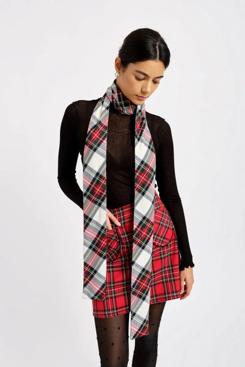 Eliza Faulkner Sienna Long Scarf (White Plaid)