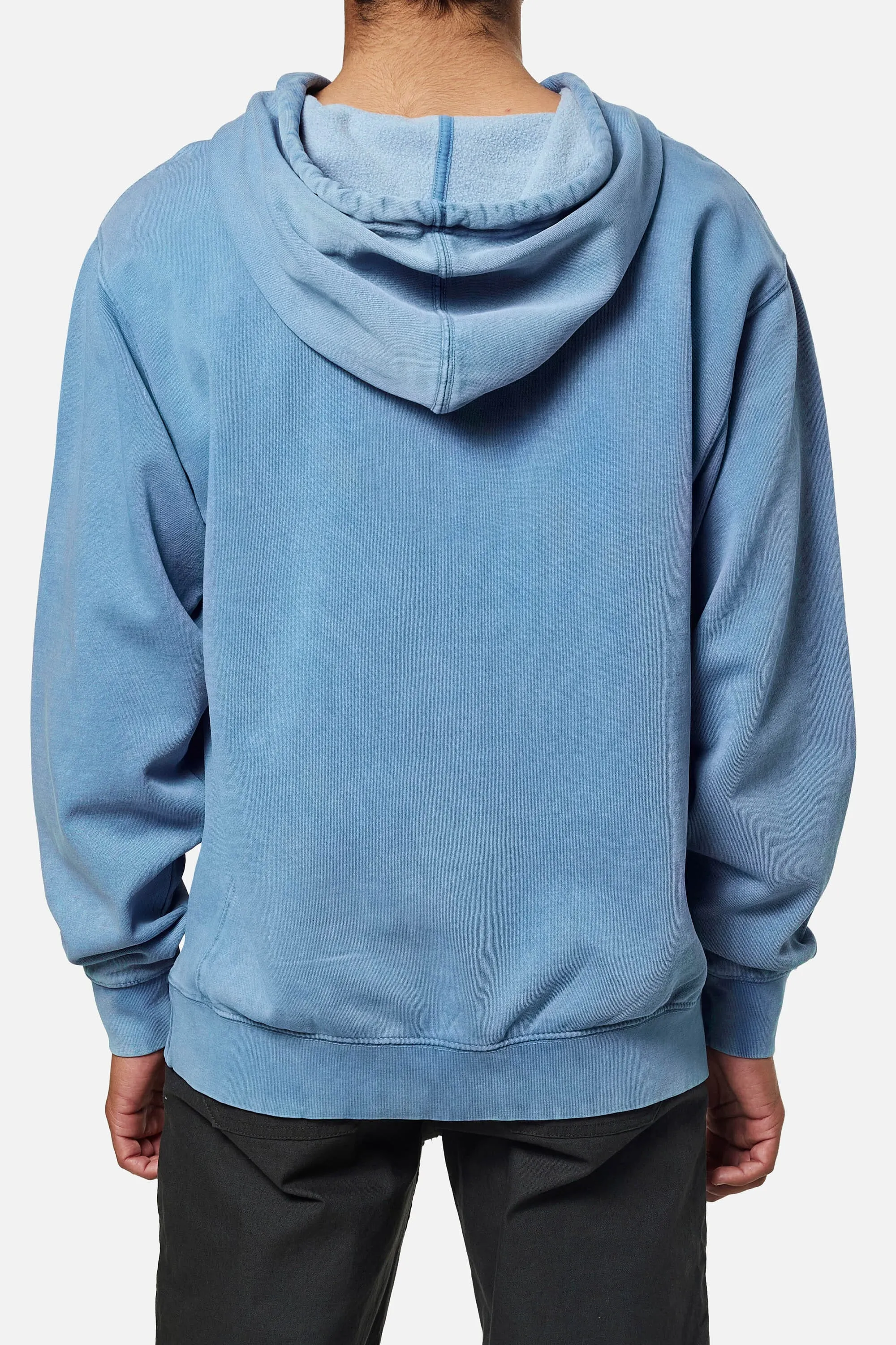 EMBROIDERED HOODIE - Bay Blue Sand Wash