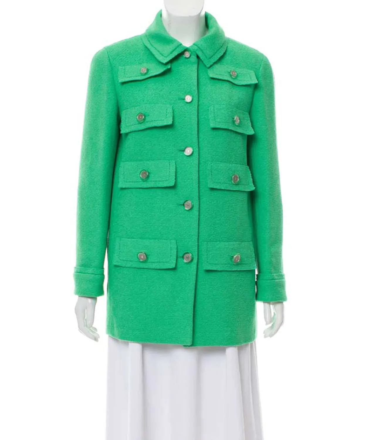 Emily In Paris Multi-Pocket Green Coat | Emily In Paris Coat