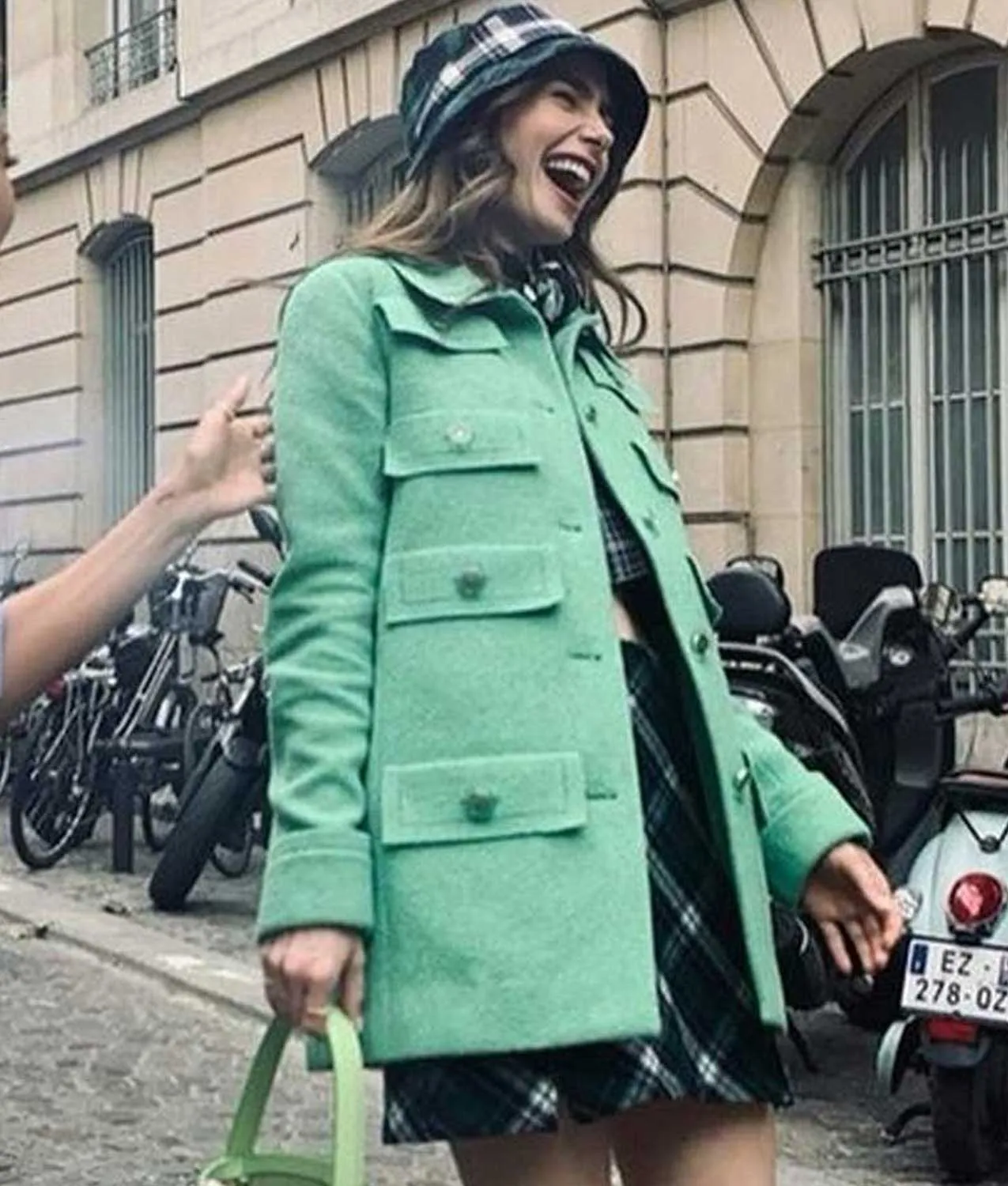 Emily In Paris Multi-Pocket Green Coat | Emily In Paris Coat