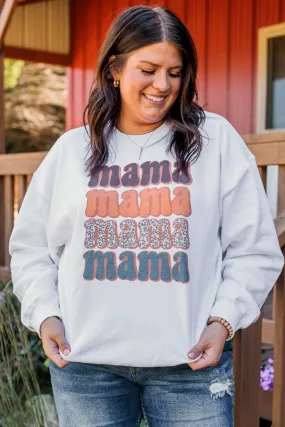 Express Your Love Mama Crew Neck- White