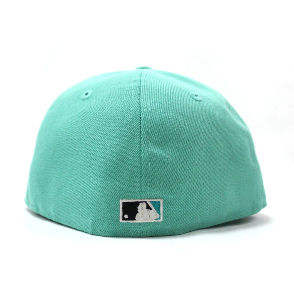 Florida Marlins 10th Anniversary New Era 59Fifty Fitted Hat (Glow in the Dark Clear Mint Beet Under brim)