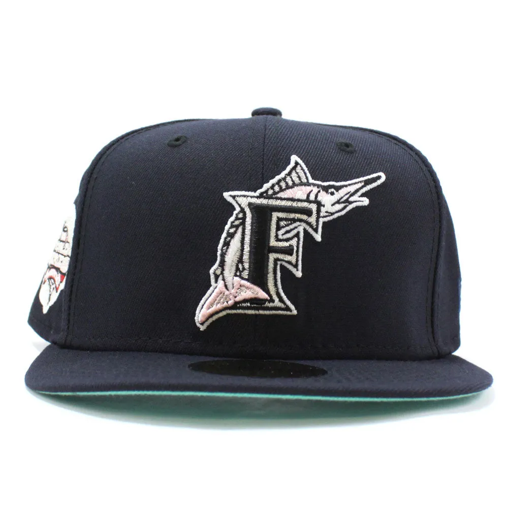 Florida Marlins 2003 World Series New Era 59Fifty Fitted Hat (Glow in the Dark Logo Navy Mint Under brim)