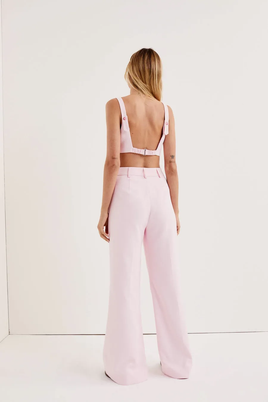 For Love & Lemons Shannon Crop Top - Light Pink