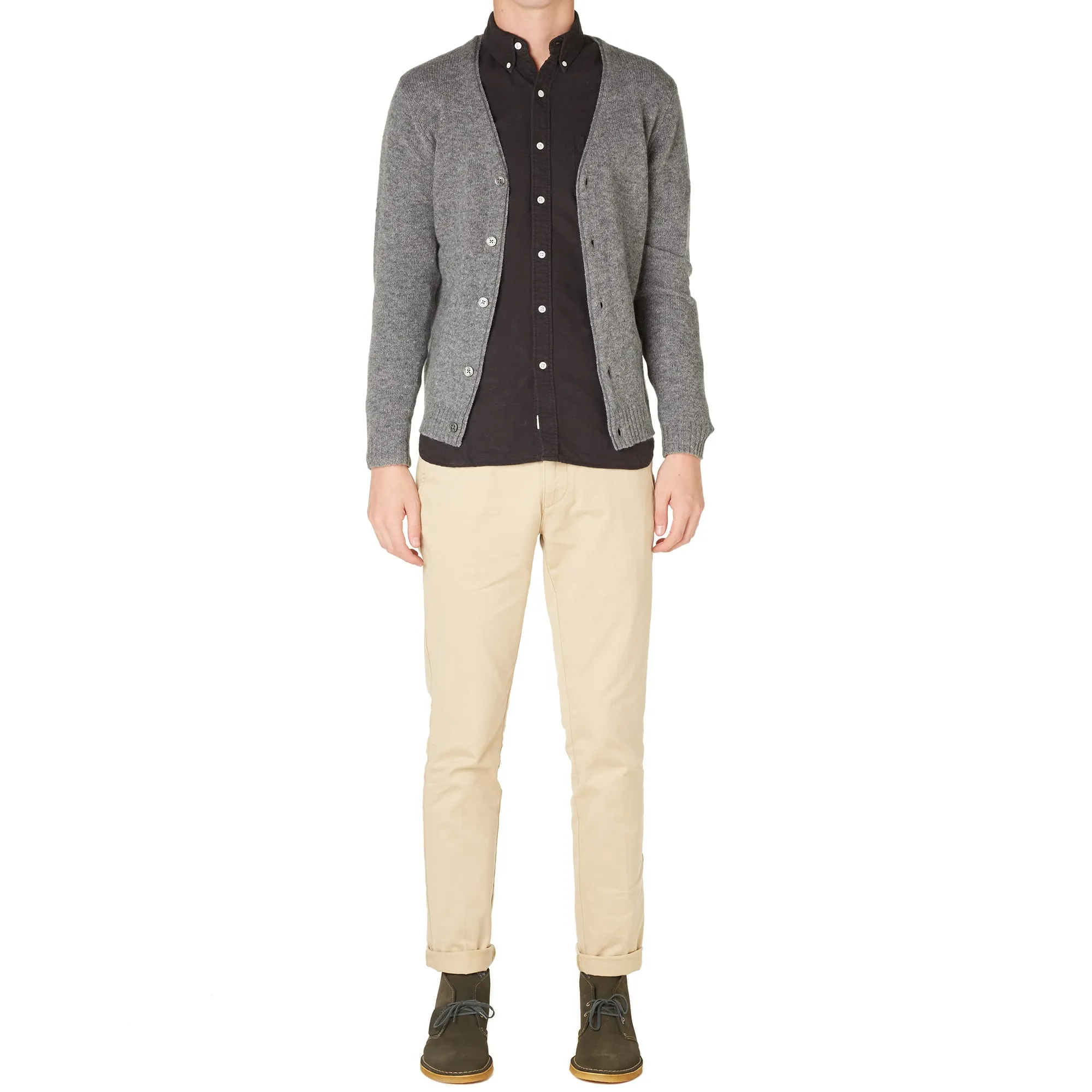 GANT Rugger Five Button CardiganLight Grey