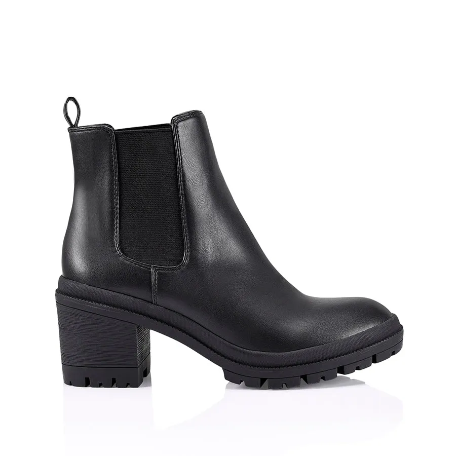 Georgia Chunky Combat Boots - Black Smooth