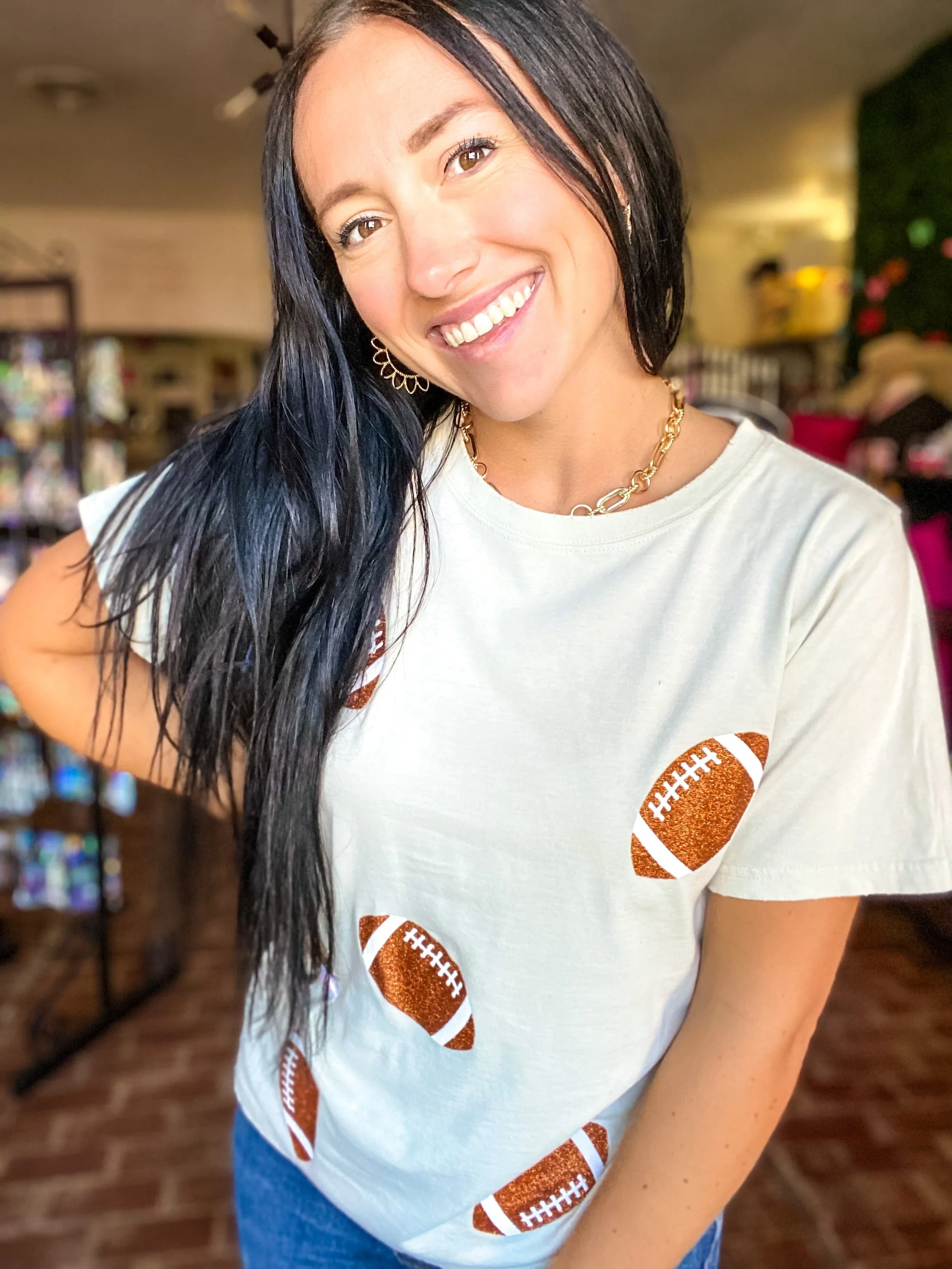 Glitter Football Tee