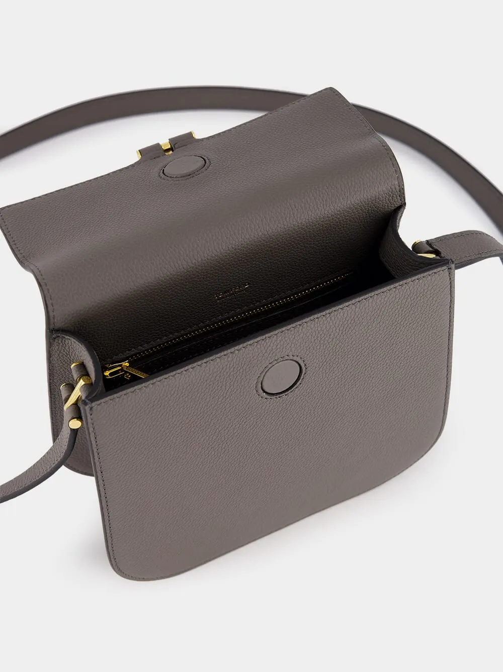 Graphite Leather Tara Mini Crossbody Bag