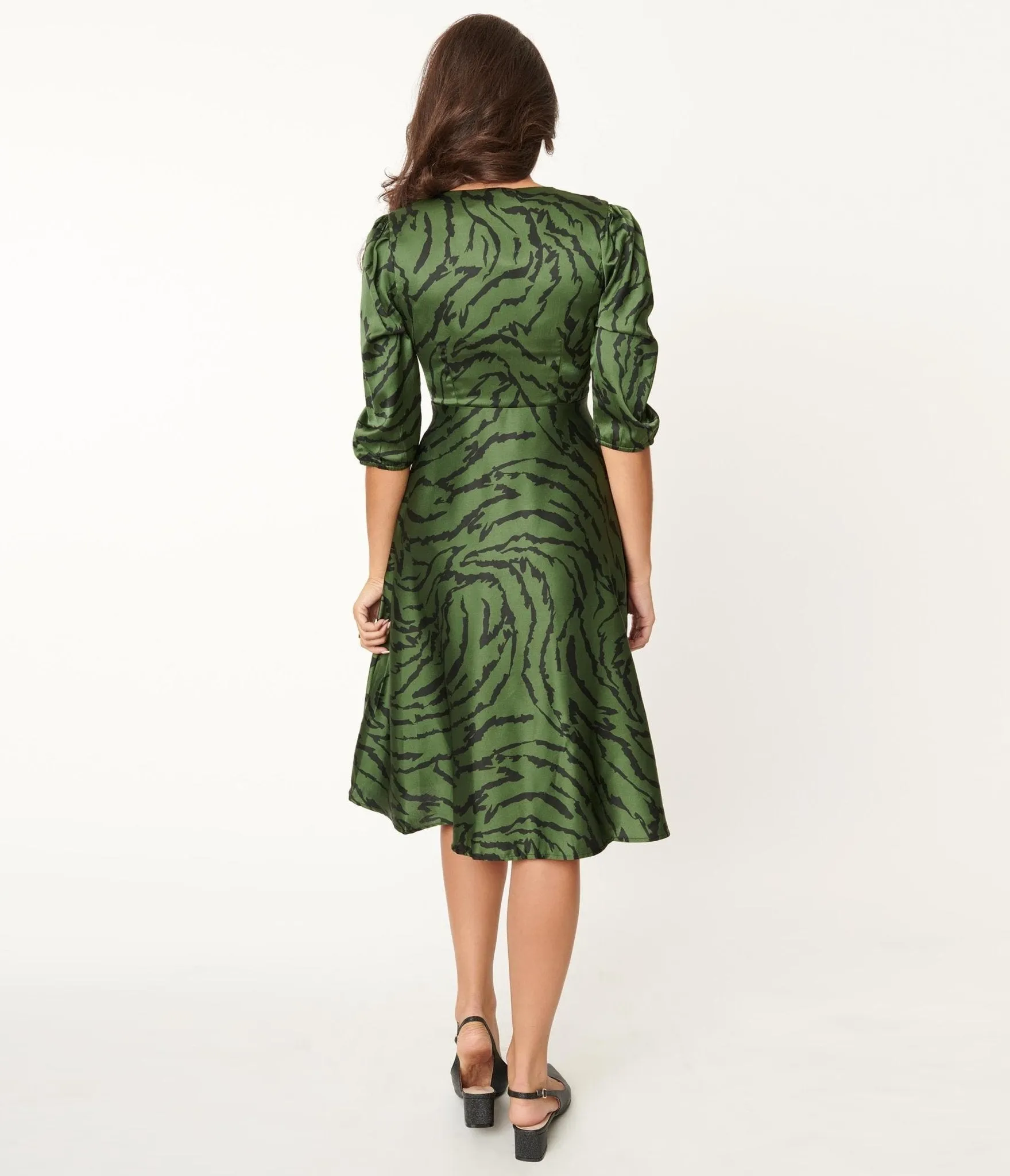 Green Zebra Print Kira Swing Dress