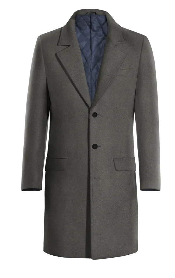 Grey Long Chesterfield Coat