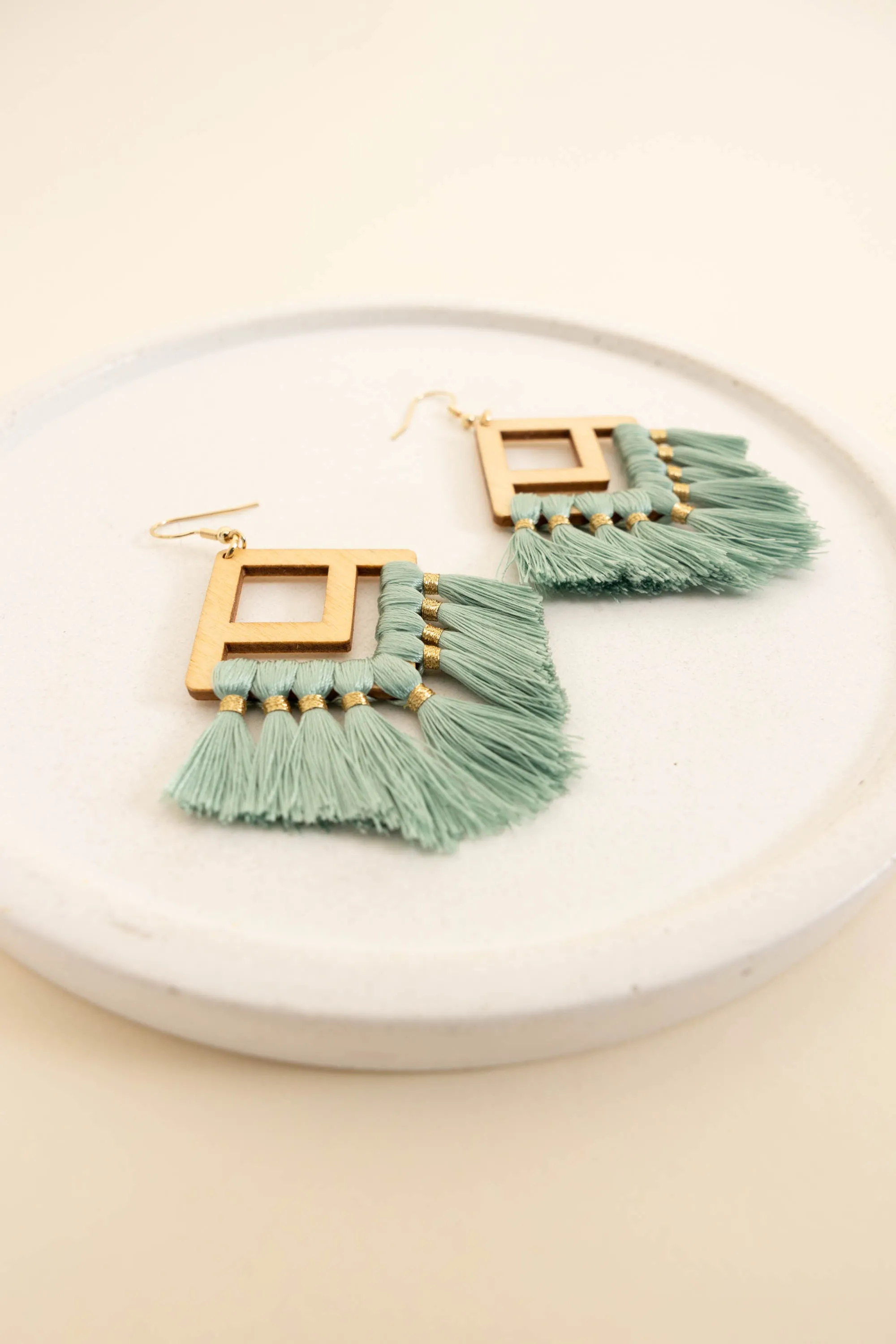 Head In the Game Earrings, Mint