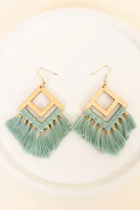 Head In the Game Earrings, Mint