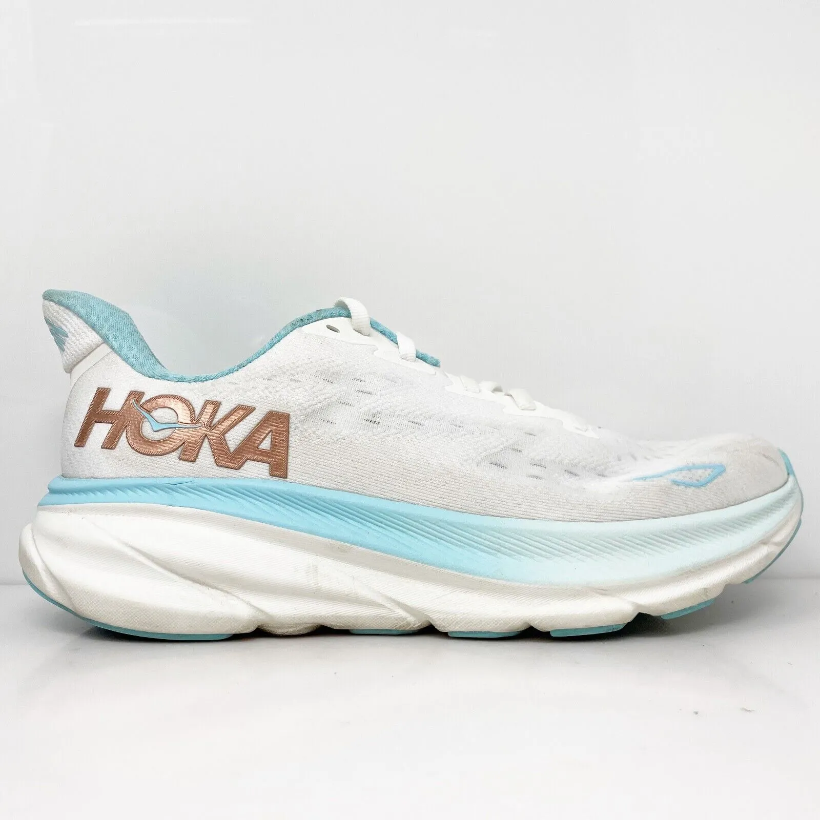 Hoka One One Womens Clifton 9 1127896 FTRS White Running Shoes Sneakers Size 9 B