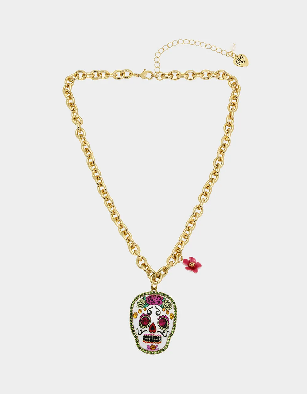 HOLA TO LOVE SKULL NECKLACE MULTI PINK