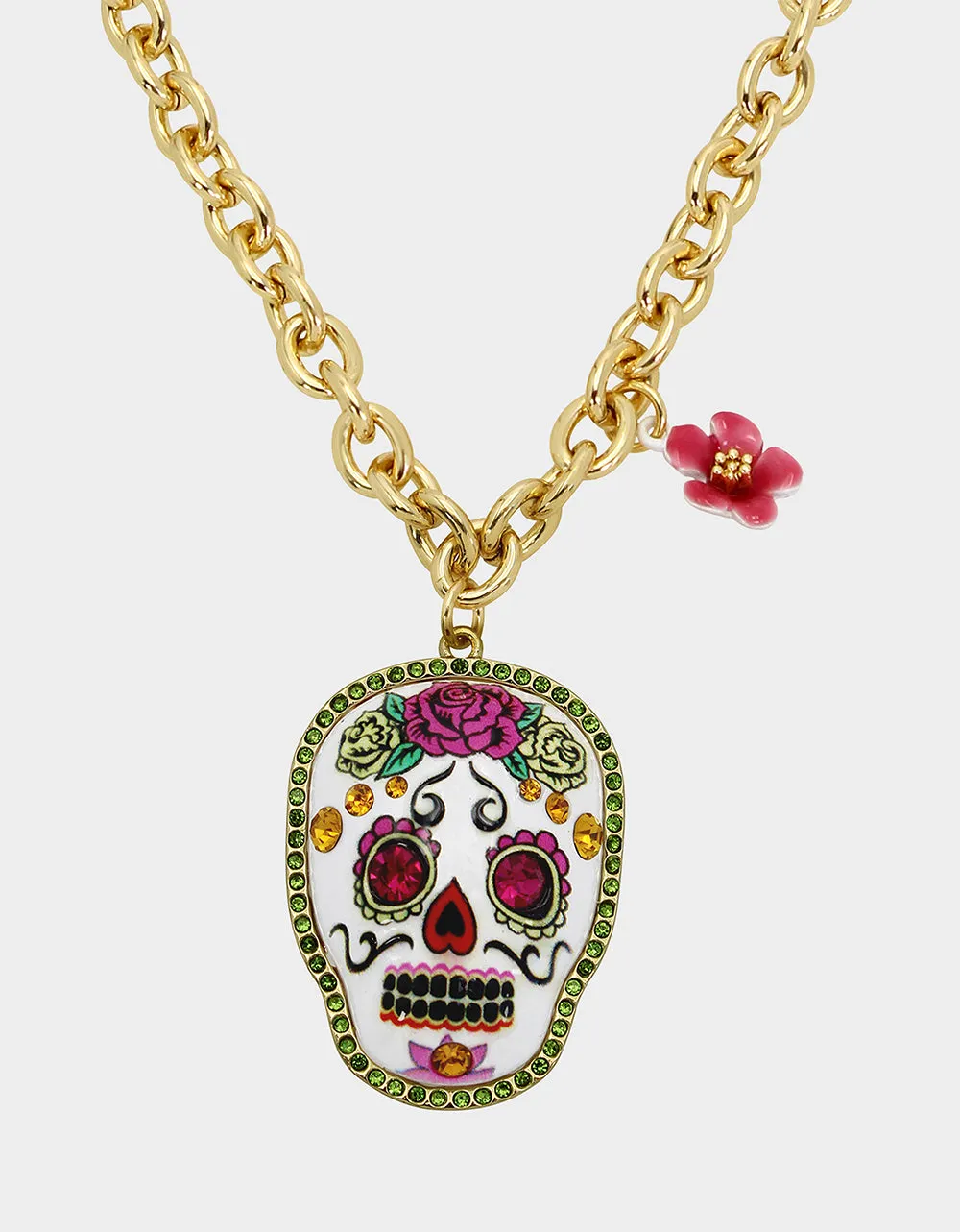 HOLA TO LOVE SKULL NECKLACE MULTI PINK