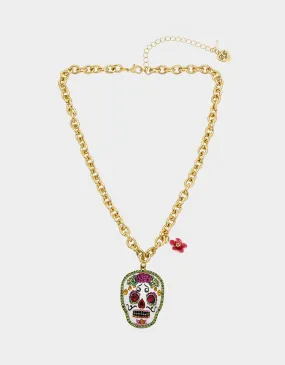 HOLA TO LOVE SKULL NECKLACE MULTI PINK