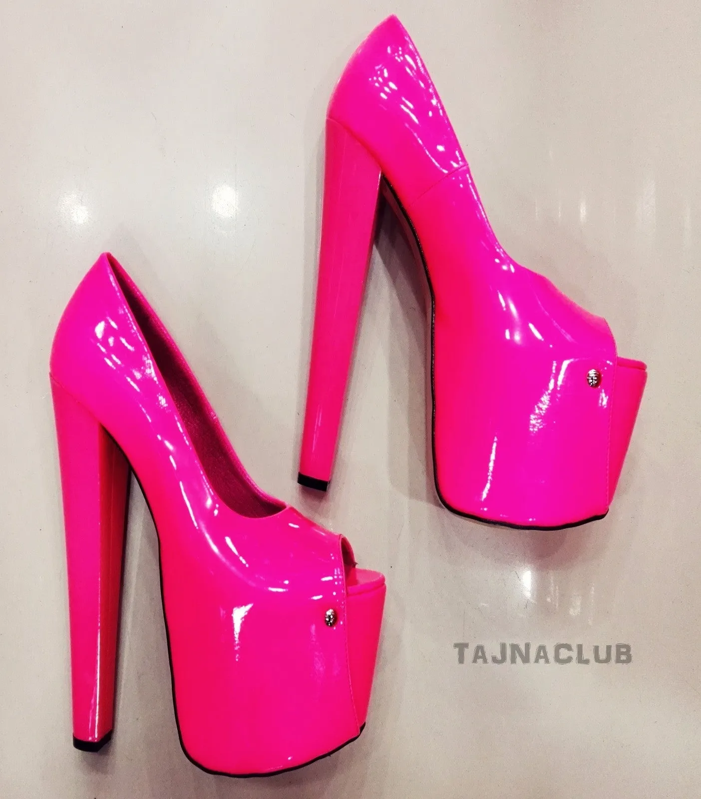 Hot Pink Patent Leather Platform High Heels