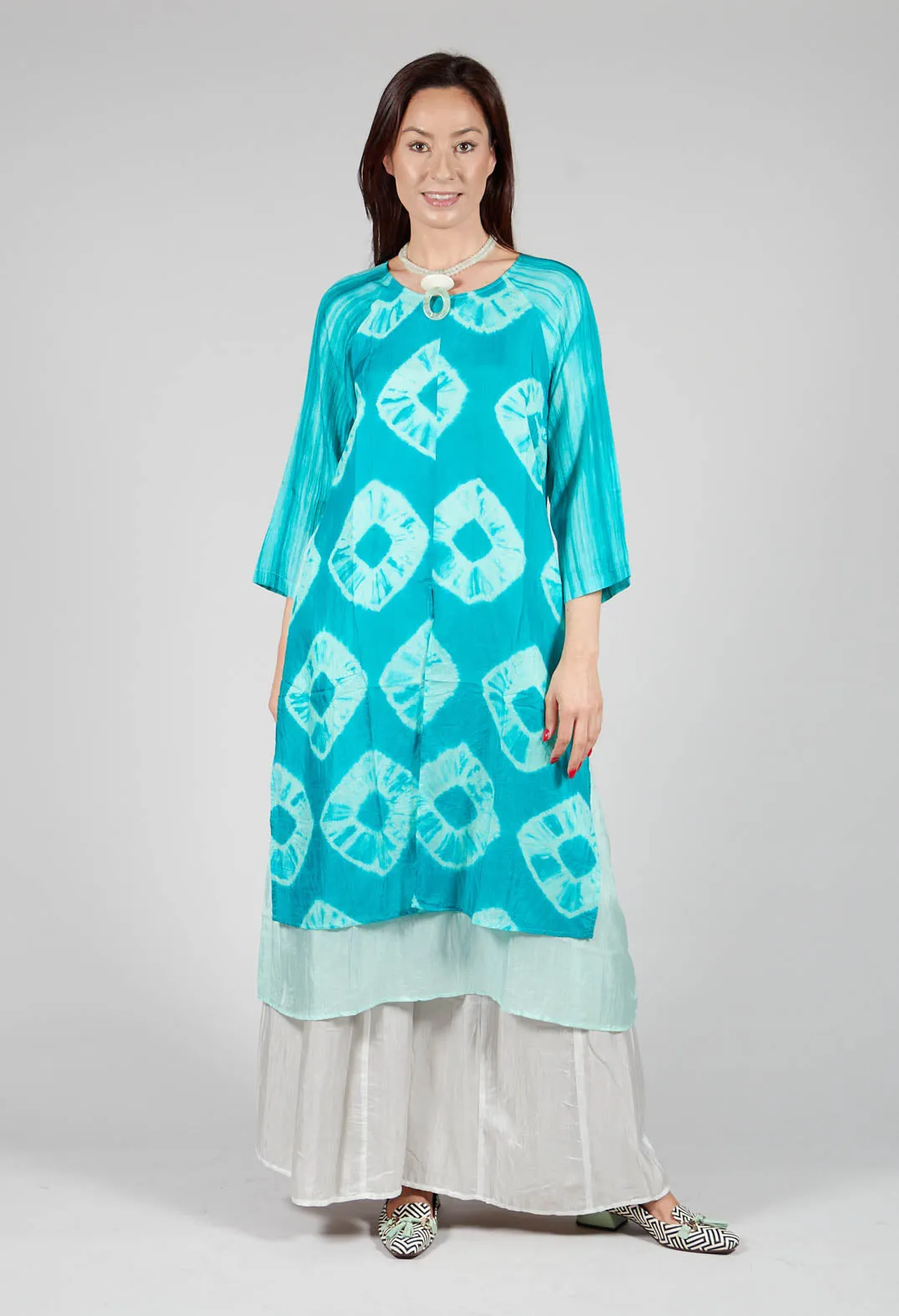 Huong Dress in Mint and Cyan