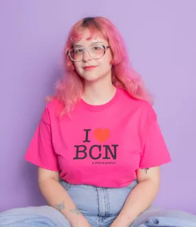 I LOVE BCN PINK TSHIRT UNISEX