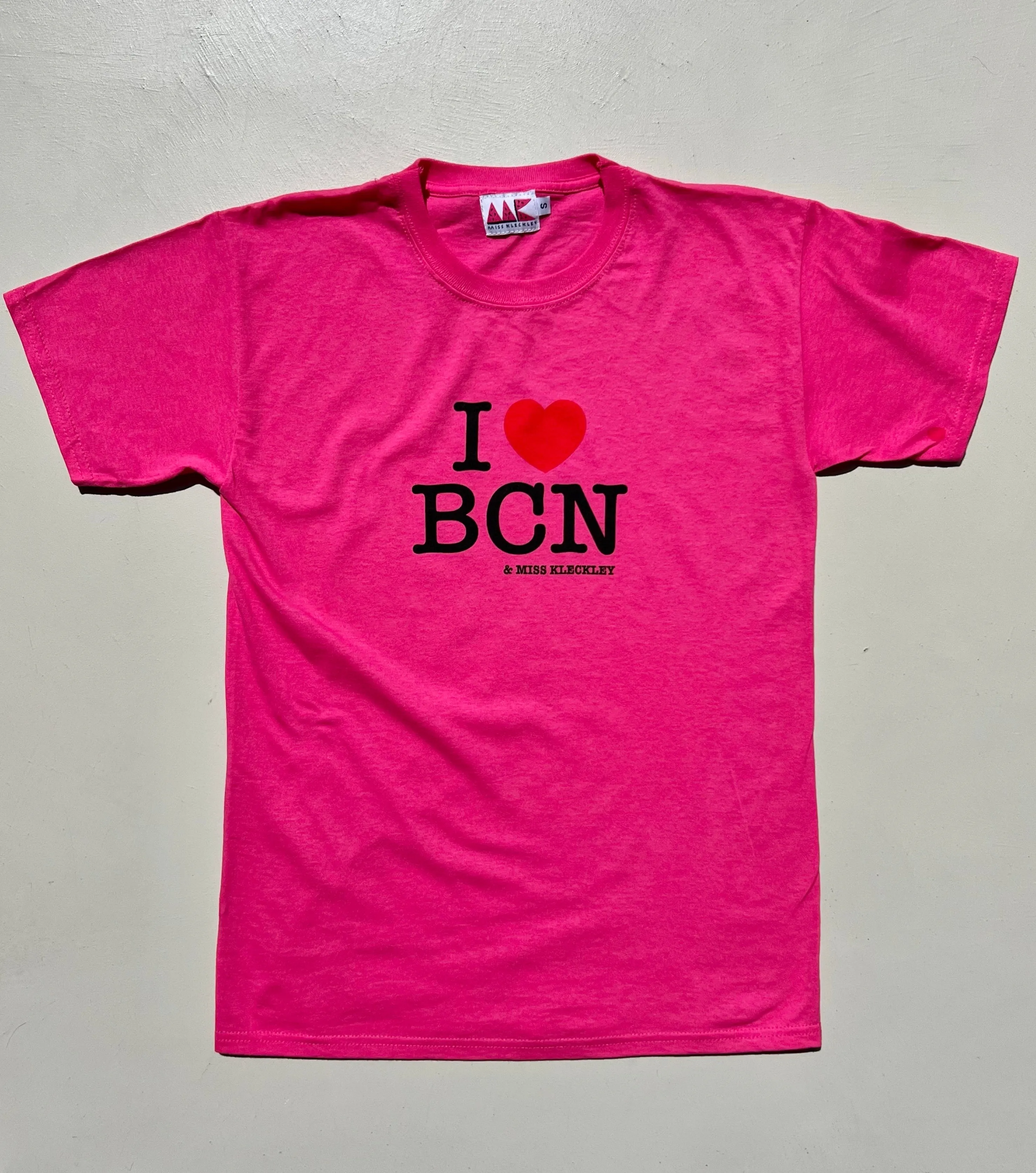 I LOVE BCN PINK TSHIRT UNISEX