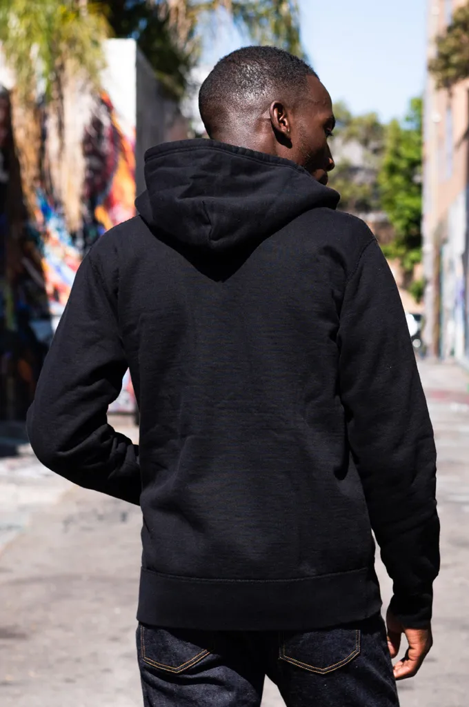 Iron Heart Ultra-Heavy Loopwheeled Hoodie - Zip-Up Black