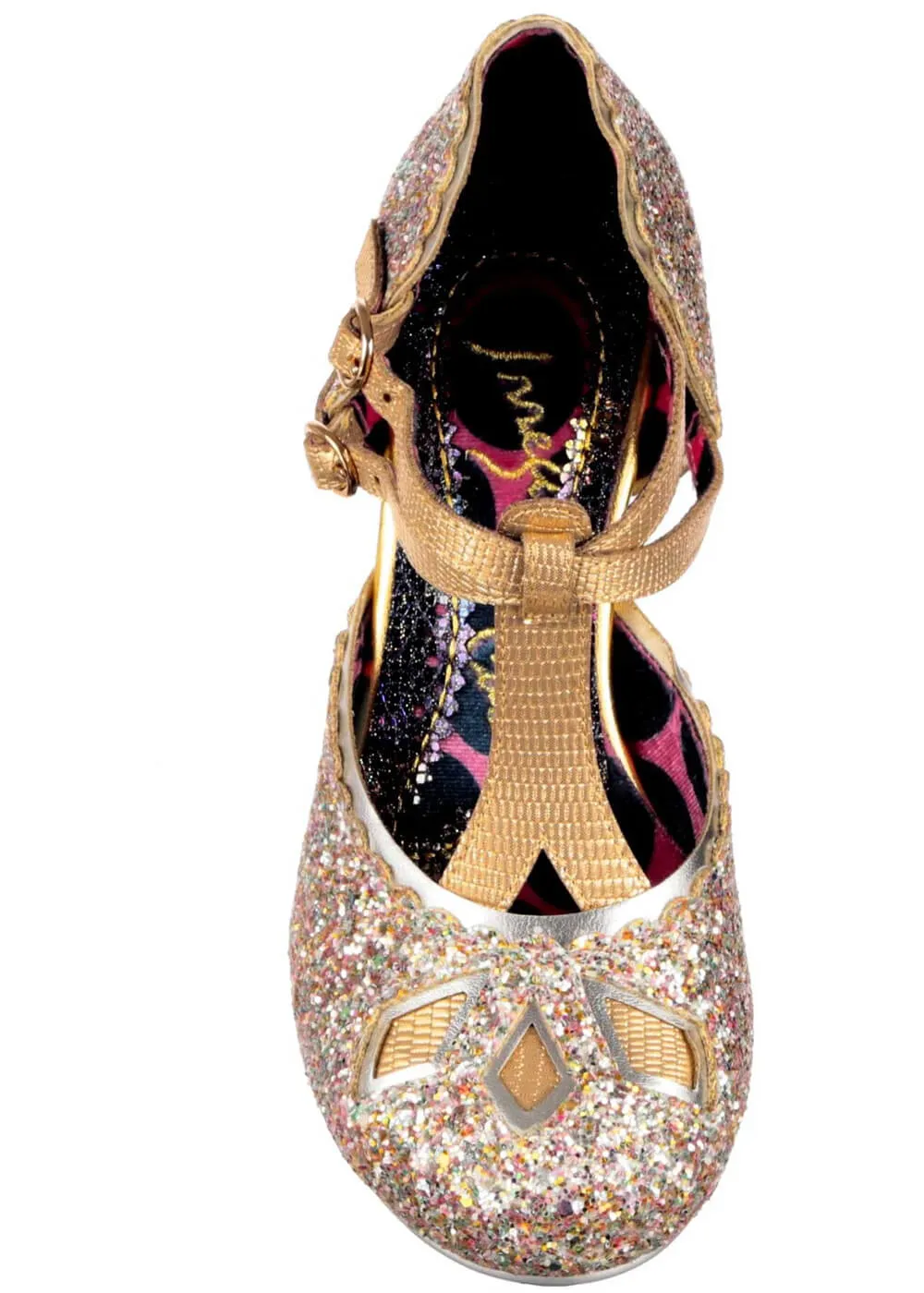 Irregular Choice Golden Age Glitter 20's Pumps Rose Gold