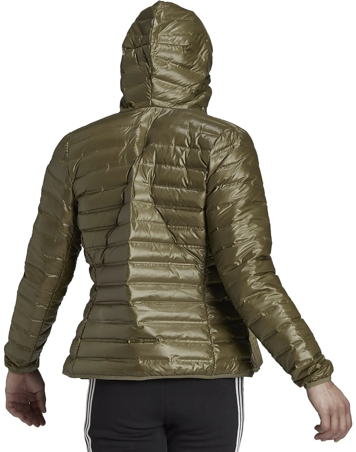 jacket adidas Performance Varilite Down Hooded - Focus Olive - women´s