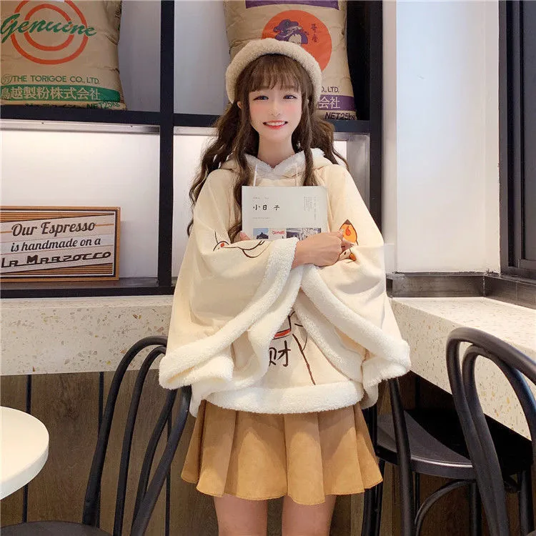 Japanese Aesthetic Poncho Coat