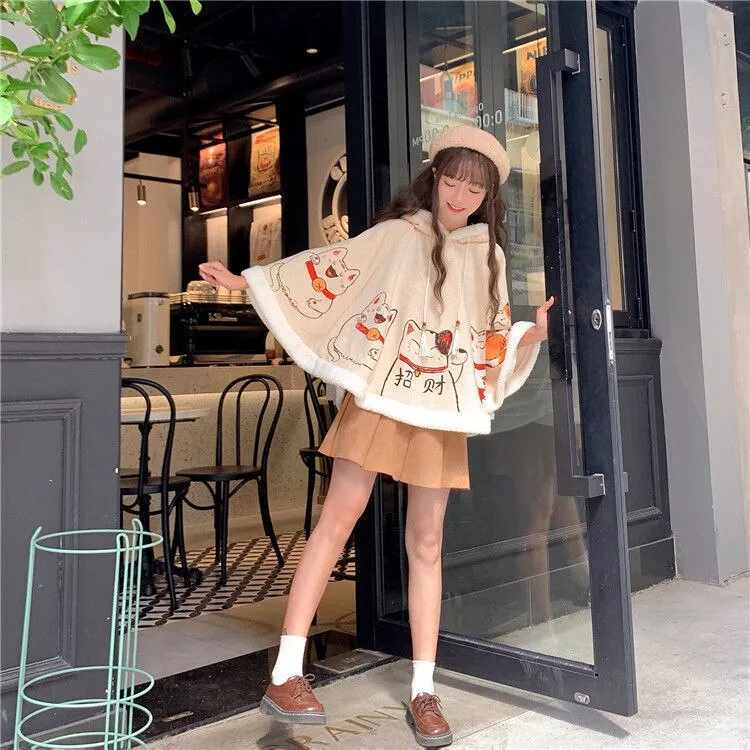 Japanese Aesthetic Poncho Coat