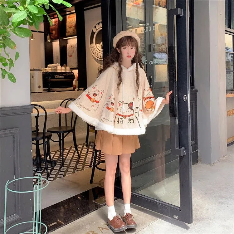 Japanese Aesthetic Poncho Coat