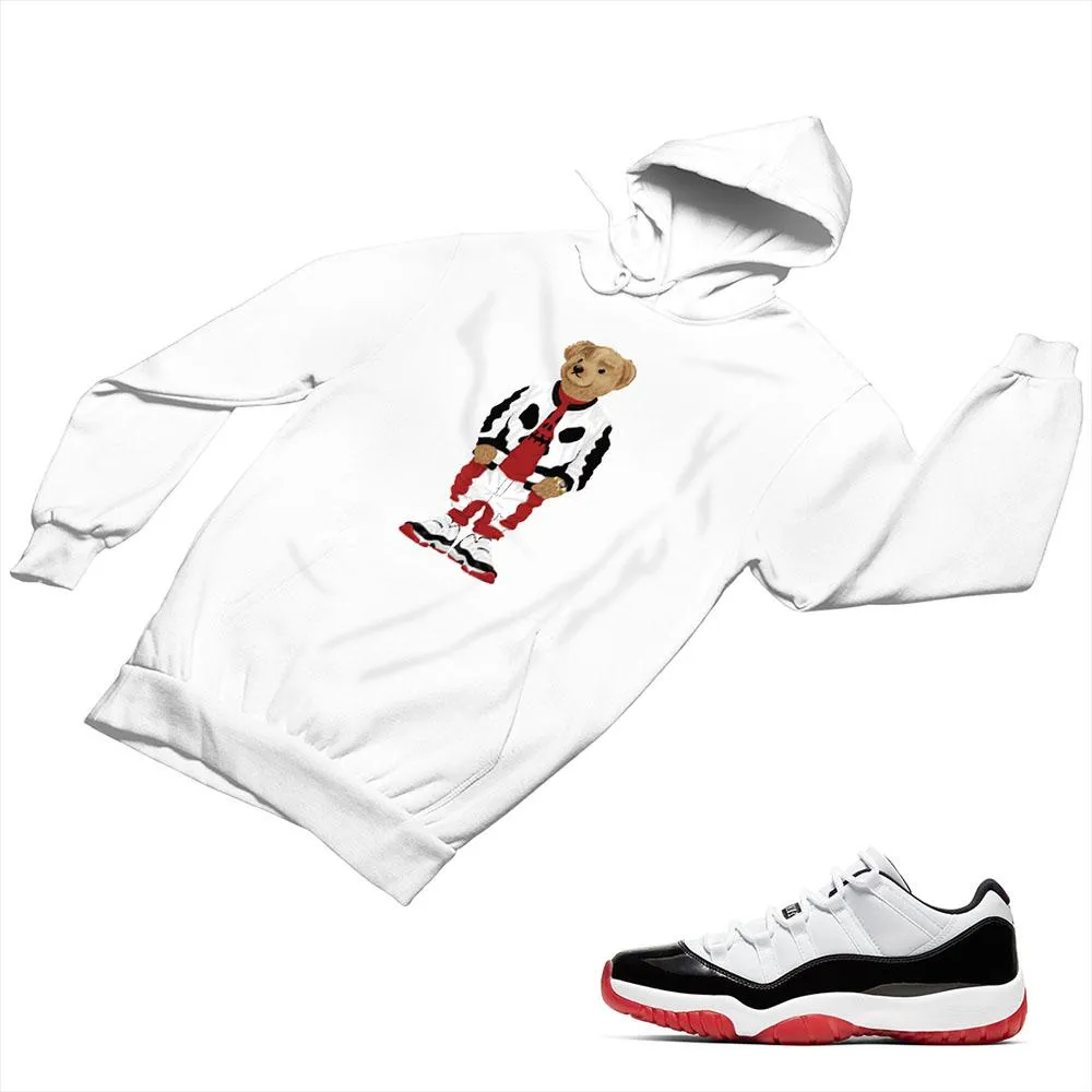 Jordan 11 White Bred Matching Custom Designed Hoodies JD 11-5-7-21