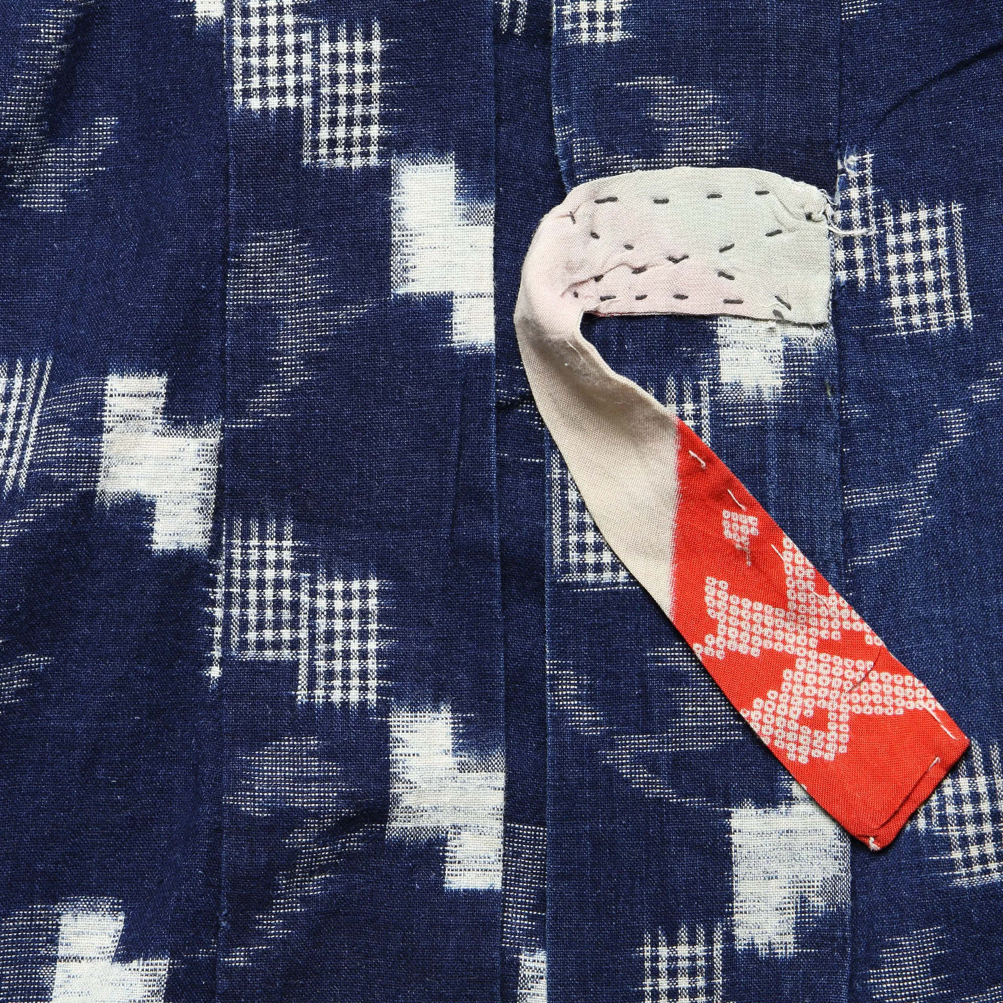 Kasuri Ikat Noragi Jacket - Indigo/White/Red