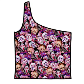 Kawaii Horror Adult One-Shoulder Cropped Top