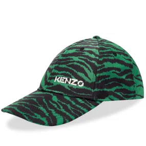 Kenzo x Kansai Yamamoto Zebra Print Baseball CapGrass Green