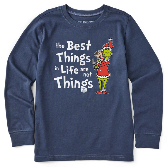 Kids Grinch and Max The Best Things Long Sleeve Crusher Tee