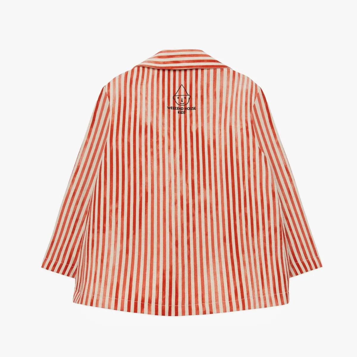 Kids Weekend House Kids Linen Jacket - Red White Stripe