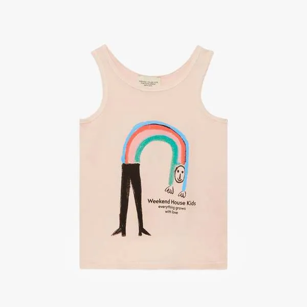 Kids Weekend House Kids Rainbow Tank Top - dusty pink