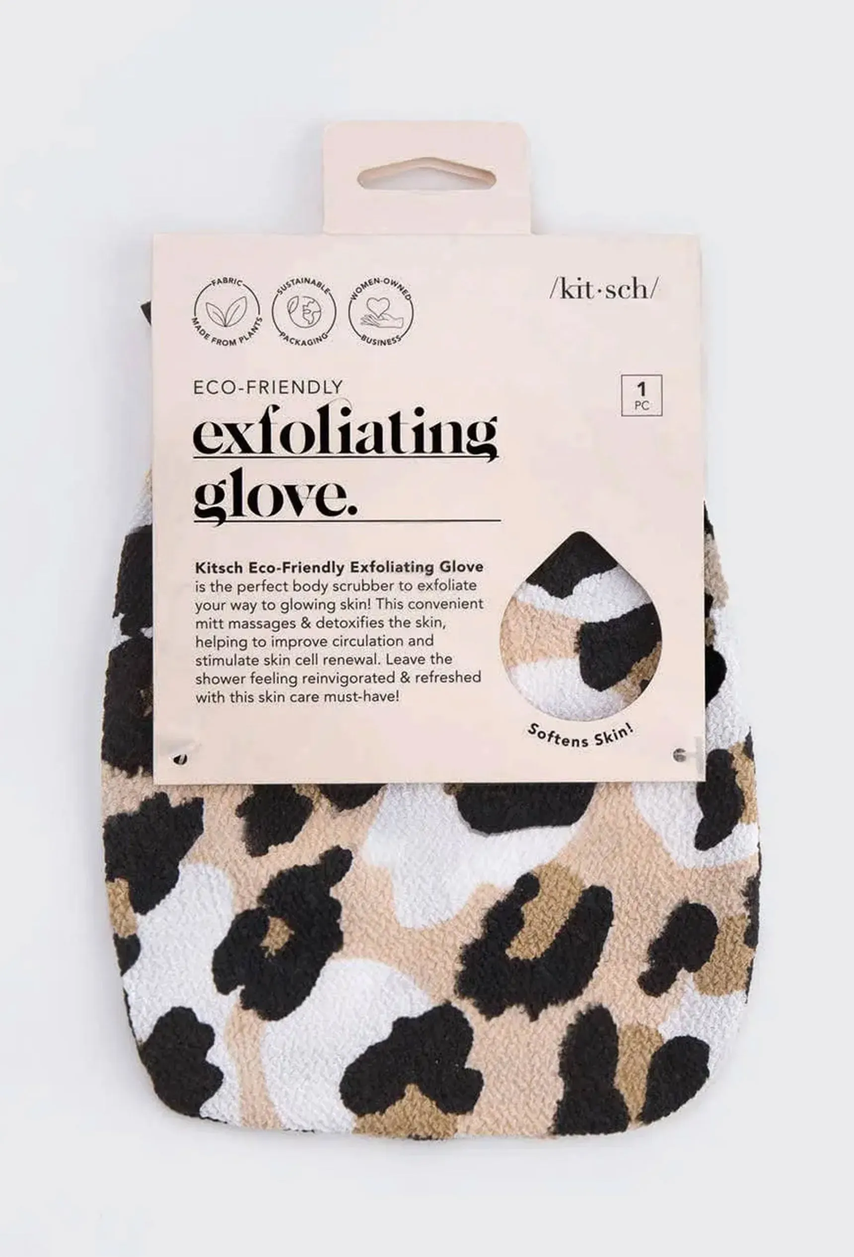 Kitsch Exfoliating Glove in Leopard