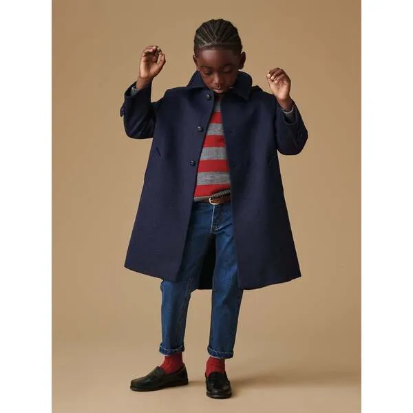 La Coqueta Navy Loden Wool Kids Coat