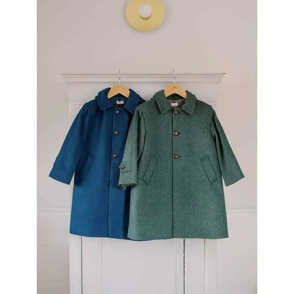 La Coqueta Navy Loden Wool Kids Coat