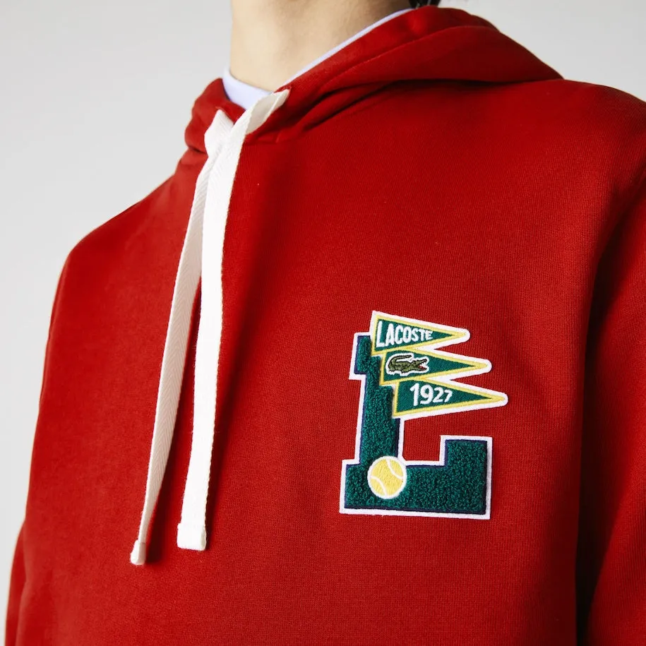 LACOSTE L BADGE HOODED SWEATSHIRT -Men’s RED