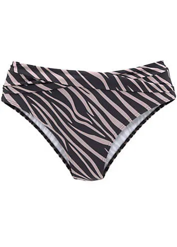 LASCANA Zebra Print Twist Front Bikini Bottoms | Grattan