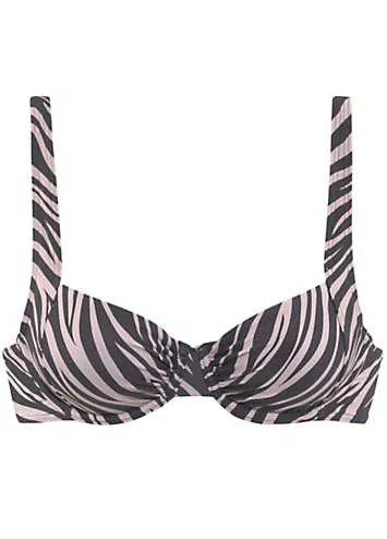 LASCANA Zebra Print Underwired Bikini Top | Grattan